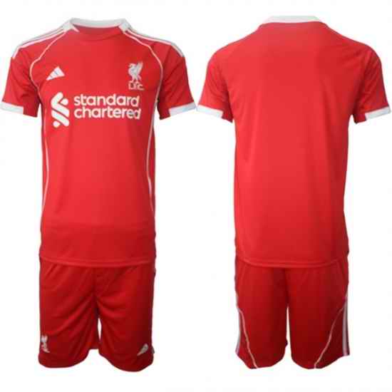 Men Liverpool Blank 2025 Red Home Soccer Jersey Suit